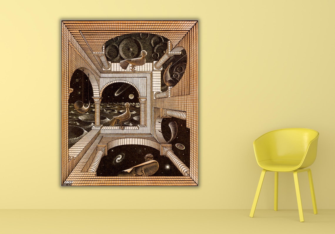 M C Escher Another World II Birds Surreal Optical Illusion Poster - Image 2