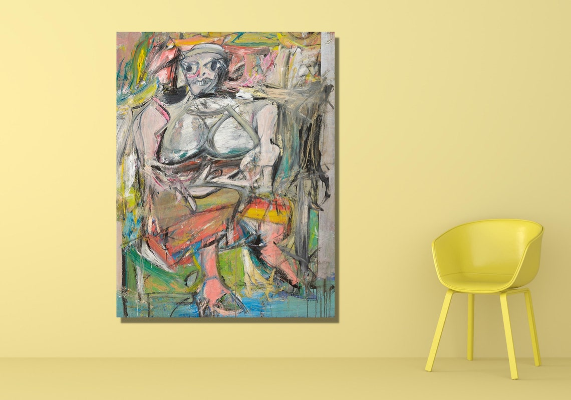 Willem De Kooning Woman III Bold Colorful Abstract Figure Poster - Image 3