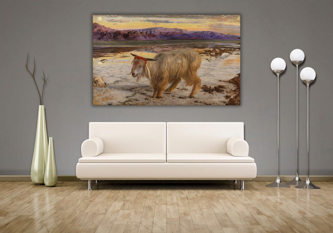 The Scapegoat Holman Hunt Pre-Raphaelite Goat Wilderness Art Poster - Image 2