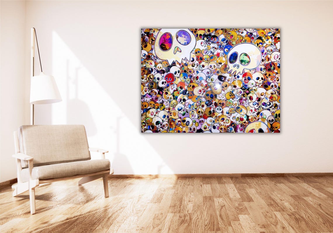 Colorful Cartoon Skulls Japanese Pop Art Style Skull Pattern Poster - Image 3