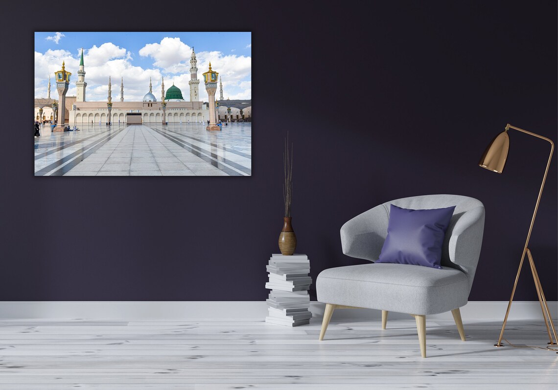 Al Masjid an Nabawi Green Dome Medina Mosque Courtyard Photo Poster - Image 3