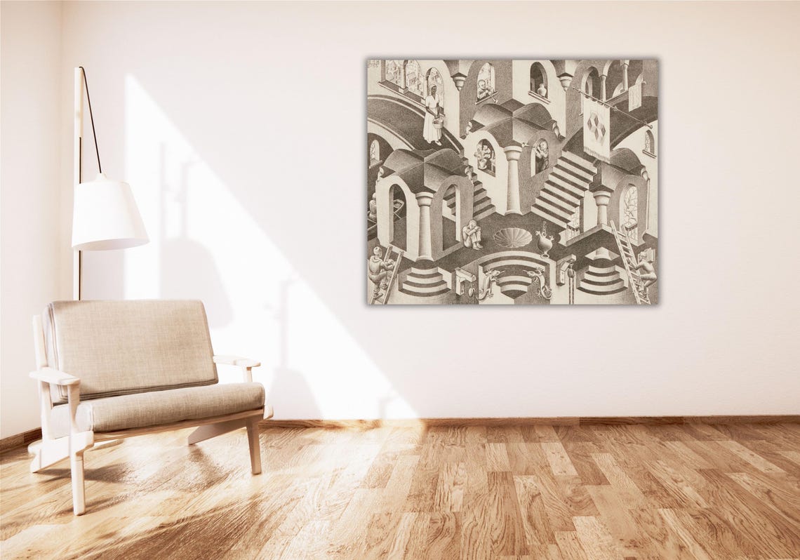 MC Escher Convex and Concave Impossible Staircase Lithograph Poster - Image 2
