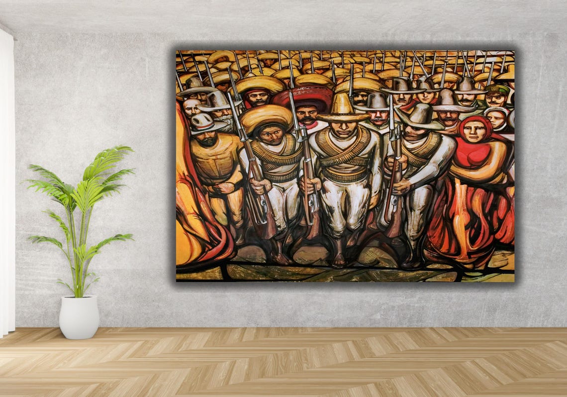 Diego Rivera Mexican Revolution Soldiers Mural Painting History Poster - Image 3