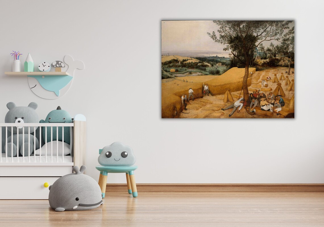 Bruegel The Harvesters Summer Wheat Field Village Classic Art Poster - Image 2