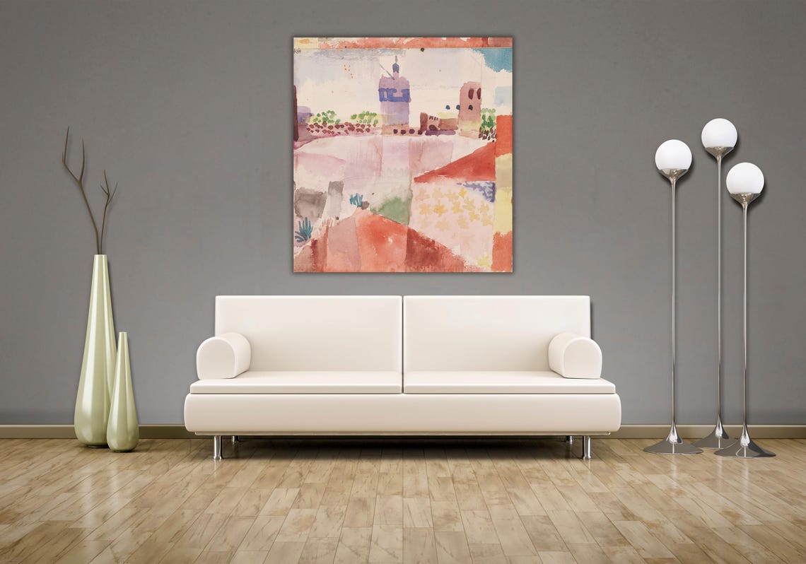 Paul Klee Hammamet with Its Mosque Tunisia Watercolor Art Poster - Image 2
