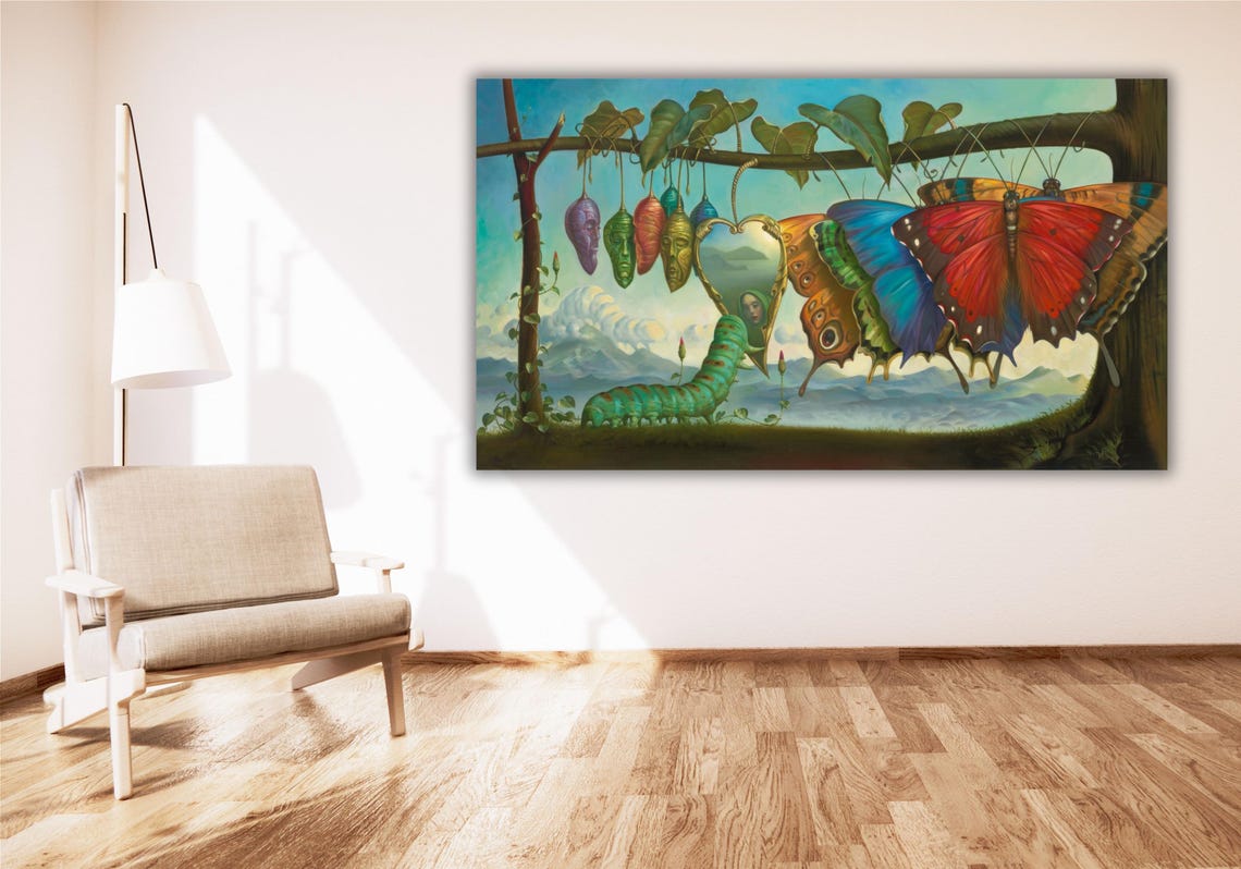 Vladimir Kush Butterfly Metamorphosis Surreal Caterpillar Art Poster - Image 3