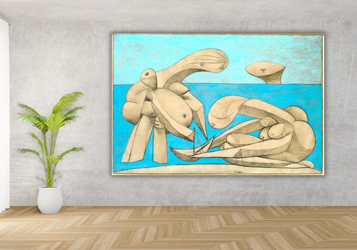 Pablo Picasso La Baignade 1937 Abstract Bathers Cubist Art Poster - Image 3