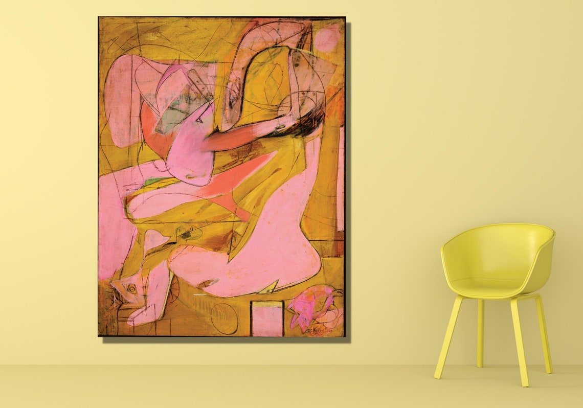 Willem de Kooning Pink Angels Bold Abstract Expressionism Poster