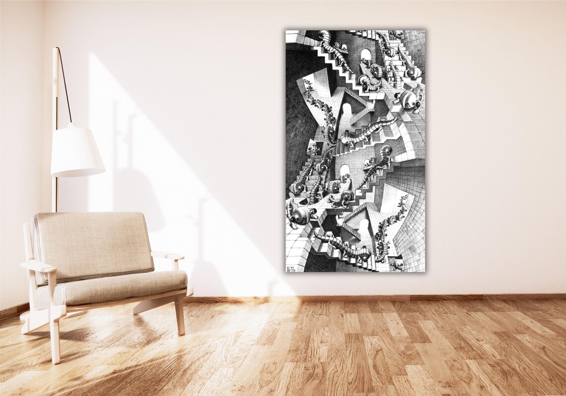 MC Escher House Of Stairs Endless Staircase Optical Illusion Poster - Image 3