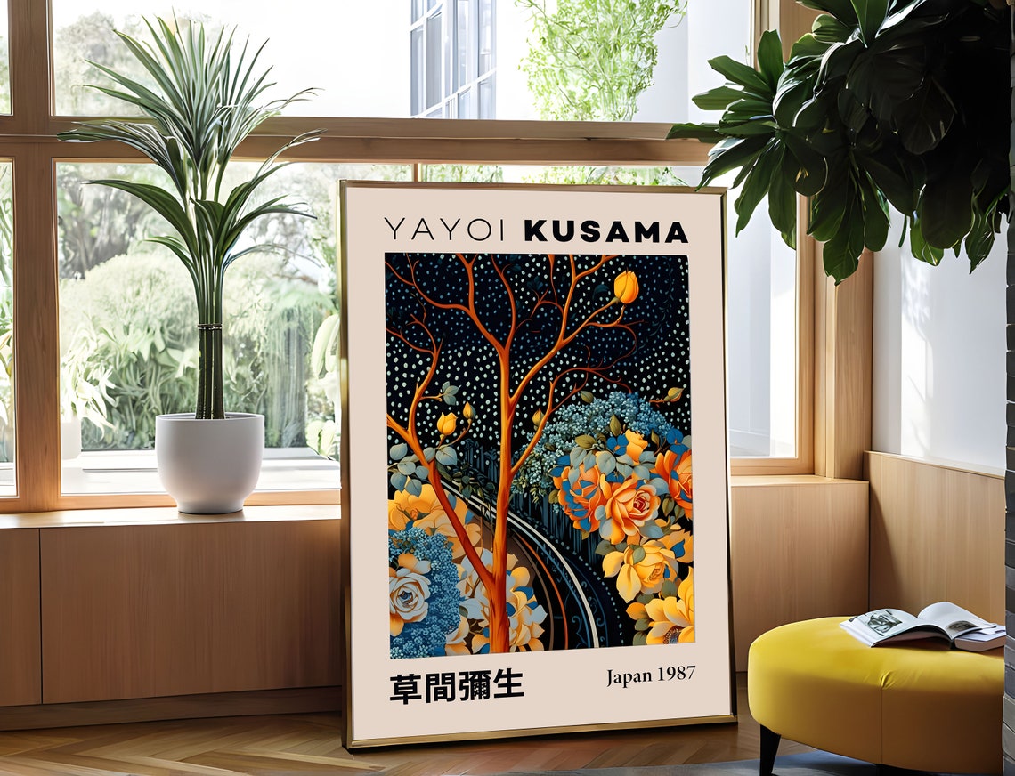 Yayoi Kusama Japan 1987 Floral Dreams Night Blossom Art Poster - Image 4