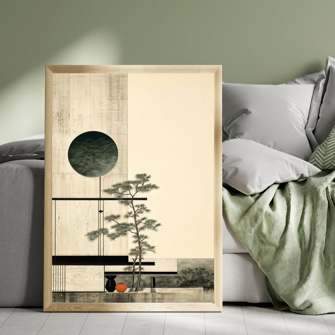 Zen Moon Pine Tree Japanese Minimalist Tranquility Art Poster - Image 5