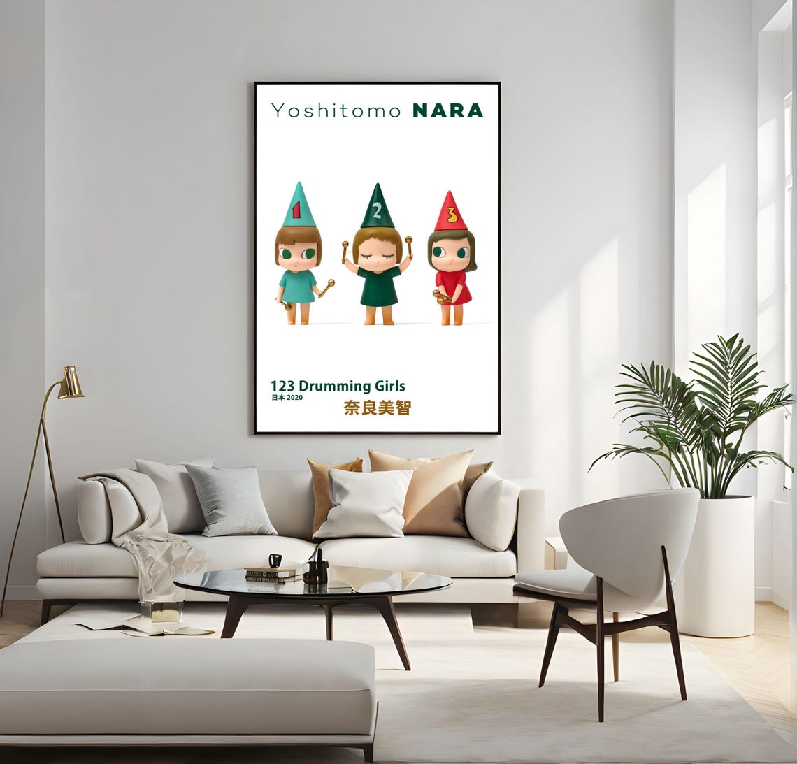 Yoshitomo Nara 123 Drumming Girls 2020 Japanese Pop Art Poster - Image 3