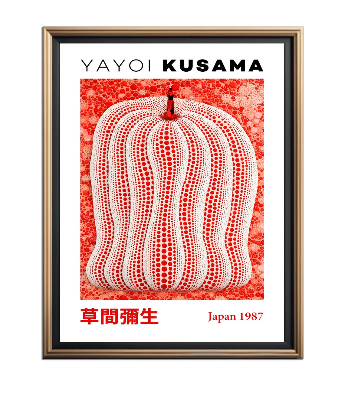Yayoi Kusama Red Pumpkin Polka Dot Sculpture Japan 1987 Poster - Image 5