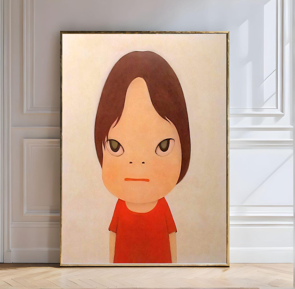 Yoshitomo Nara Tamago Big Eyed Girl Red Shirt Japanese Art Poster