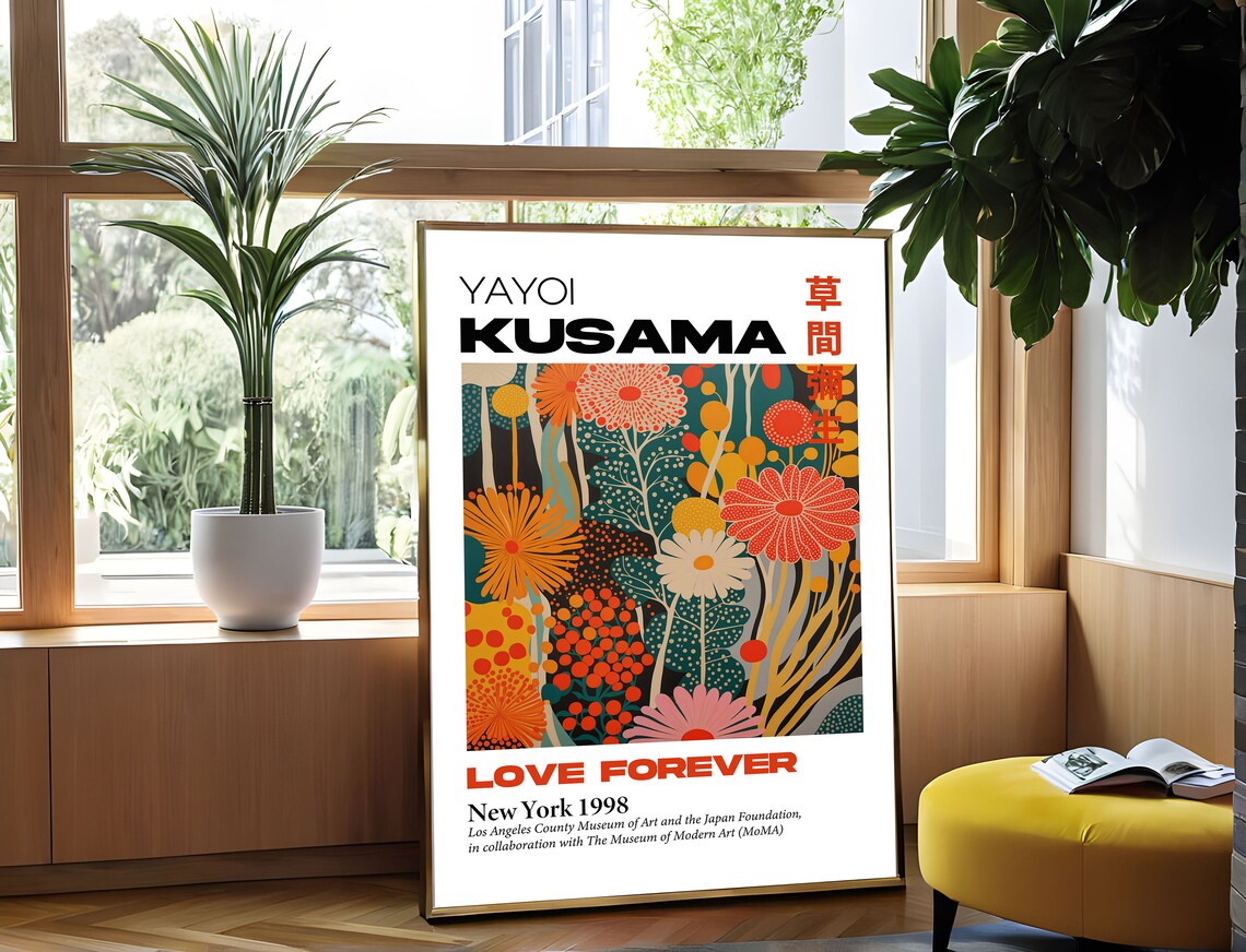 Yayoi Kusama Love Forever New York 1998 Botanical Blooms Poster - Image 5