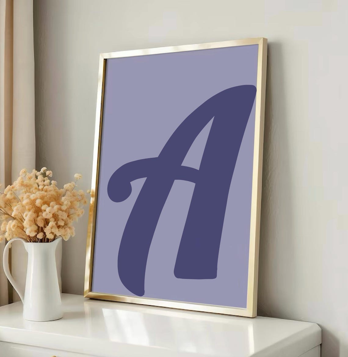 Giant Pink Letter A Personalized Initial Girly Bedroom Poster - Image 2