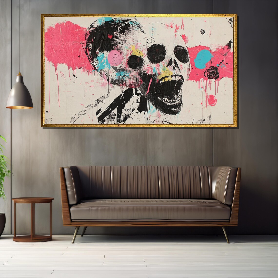 Screaming Skull - Edgy Urban Graffiti Art Print - Image 2