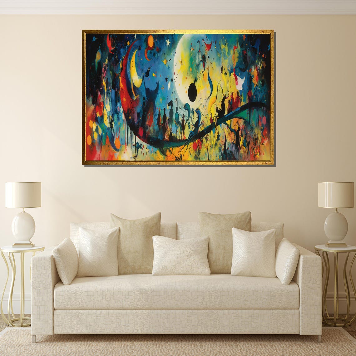 Surreal Cosmic Whale Celestial Dreamscape Colorful Abstract Poster - Image 2