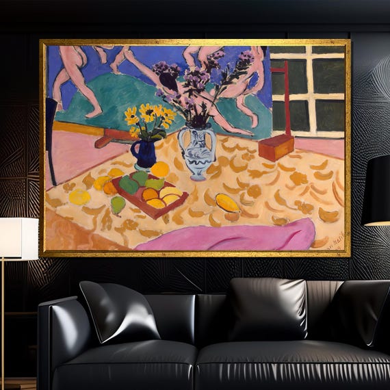 Matisse Inspired Still Life Canvas Painting Bold Fauvist Wall Art Ready To Hang Gift For Her And Enthusiasts
