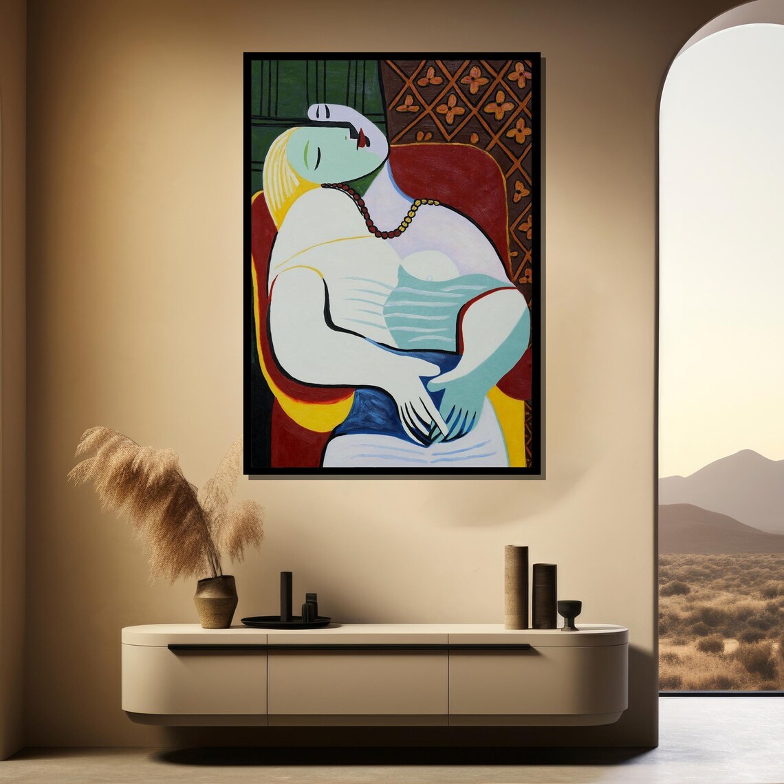 Pablo Picasso Le Reve Cubist Sleeping Woman Red Armchair Poster - Image 3