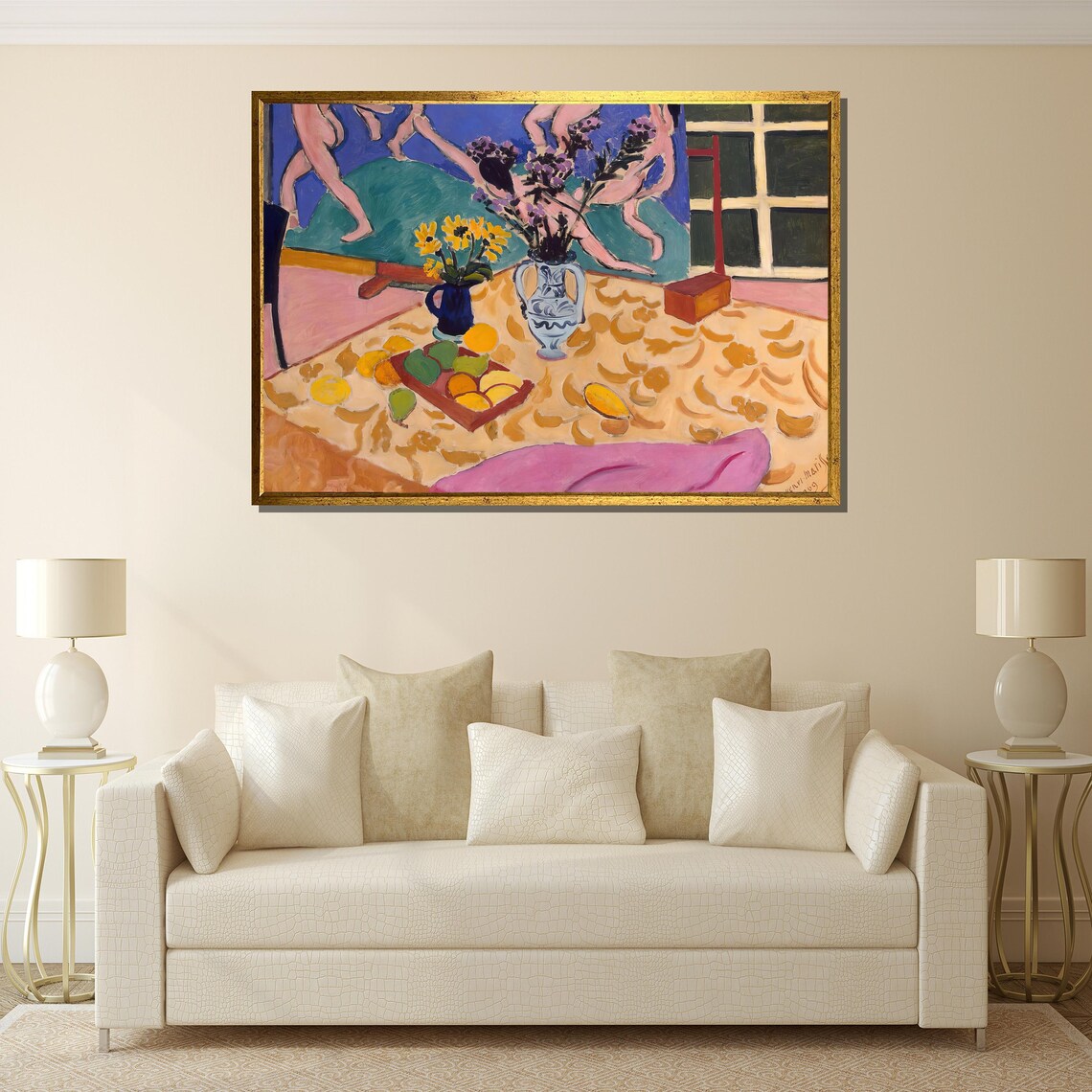 Matisse Style Still Life With Fruit Flowers And Dancers Painting Poster - Image 4