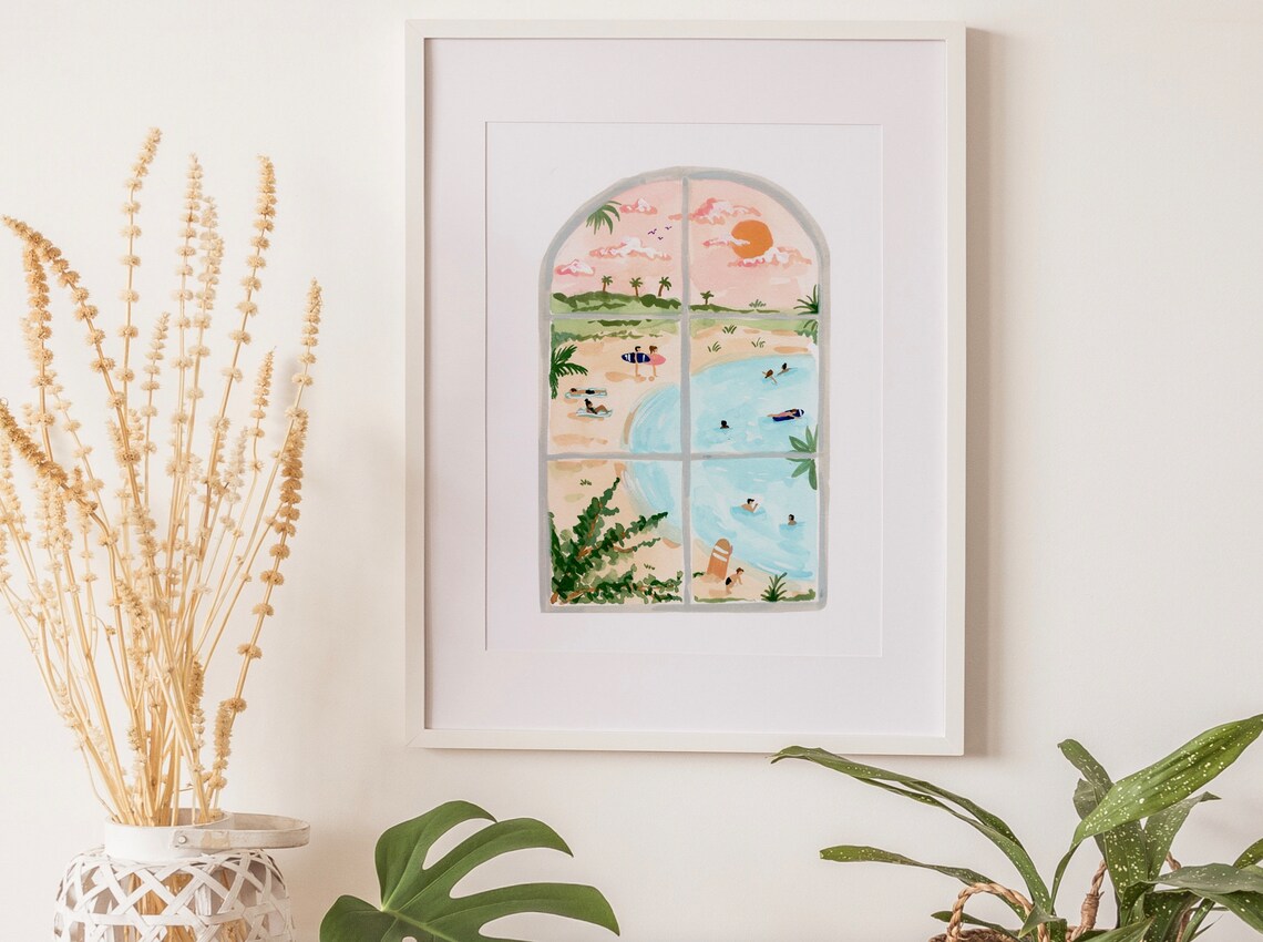 Beach Window Print, Ocean Beach Decor Poster - Image 3