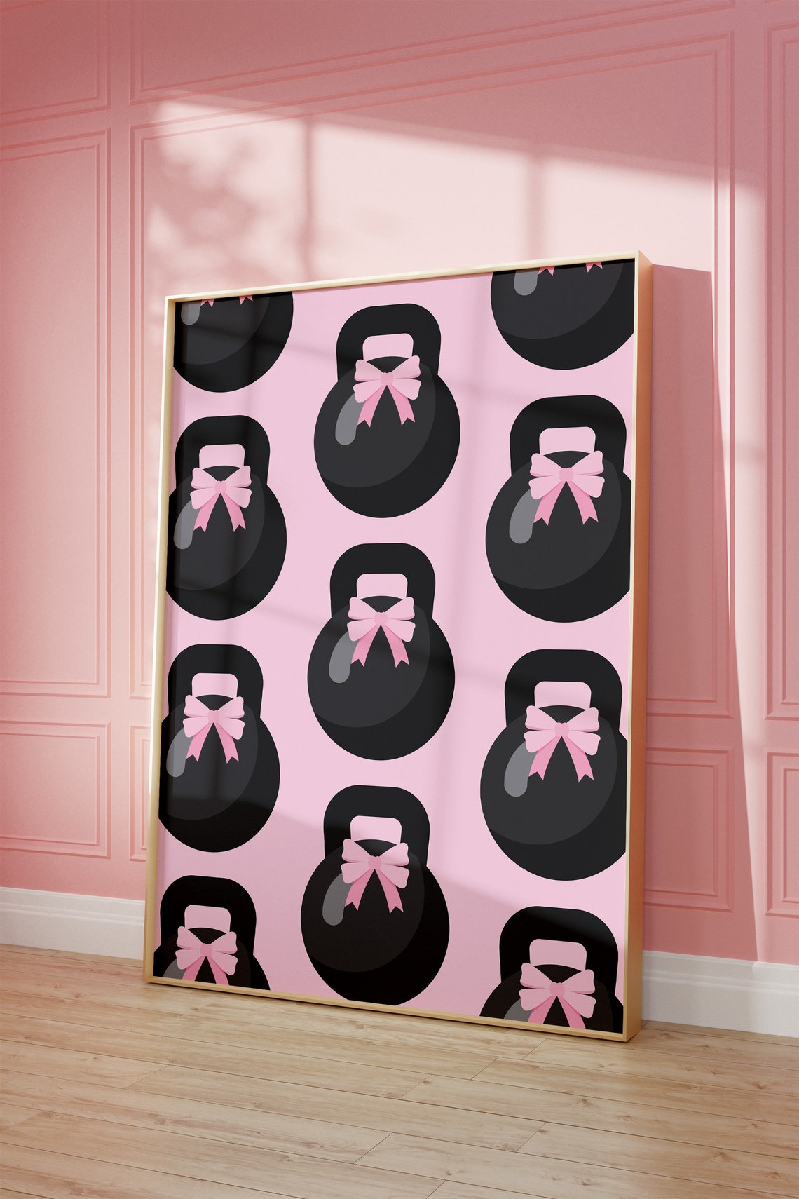 Coquette Kettlebell Print Girls Gym Wall Decor Pink Gym Girl Wall Art Gym Girl Room Decor Trendy Gym Girl Poster Cute Gym Girl Aesthetic - Image 5