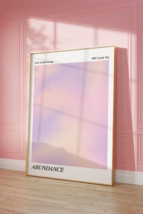 Purple Gradient Poster Abundance Print Lilac Decor Purple Retro Aura Poster Colorful Spiritual Wall Art Purple Aura Print Zen Home Decor