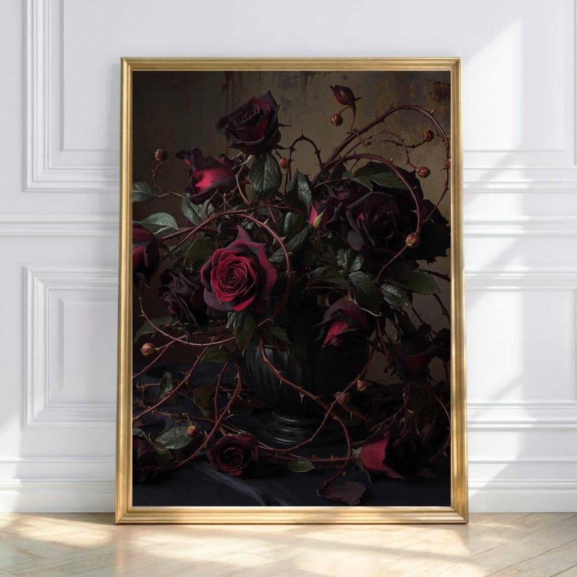 Eternal Roses Dark Romance Floral Art Gothic Still Life Wall Print