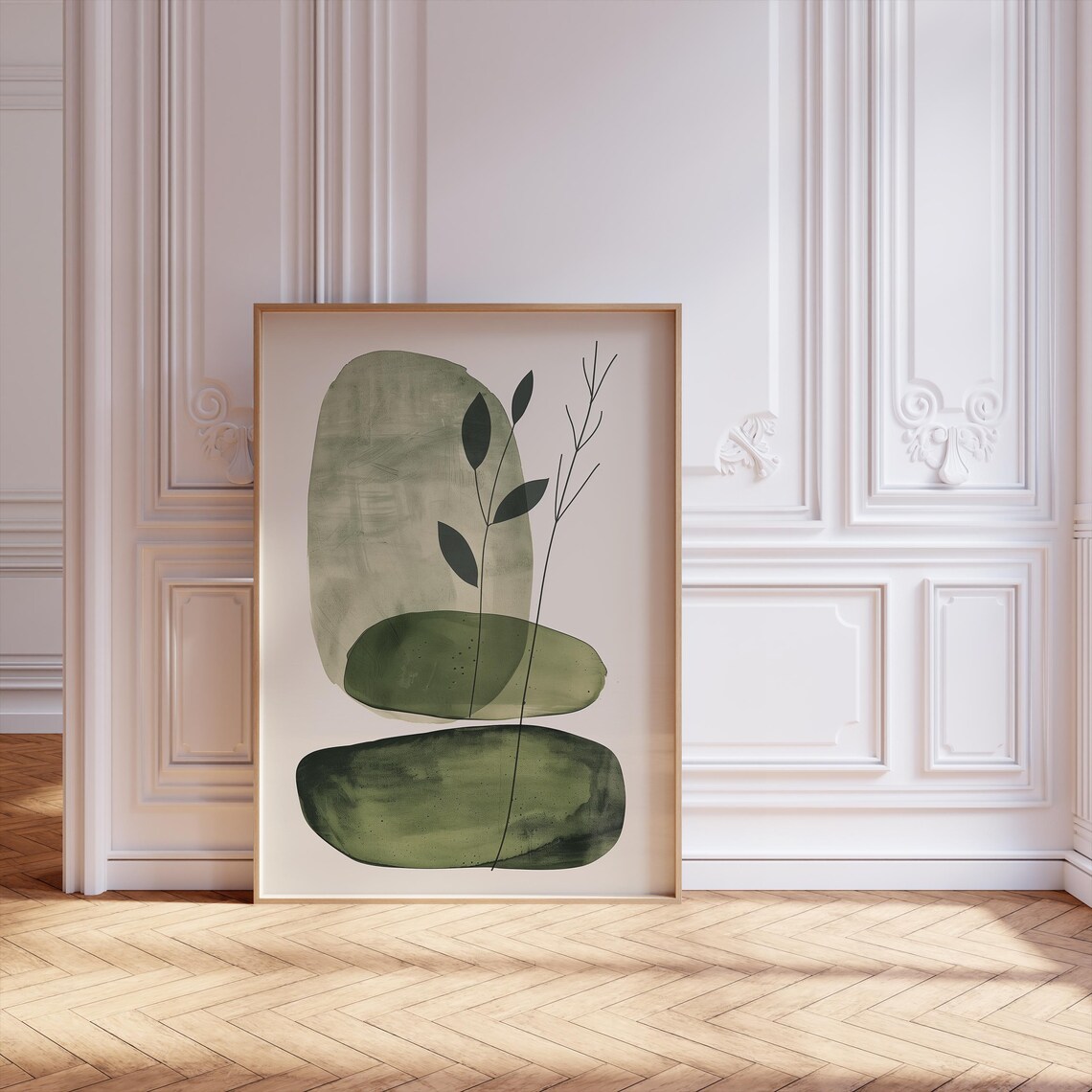 Minimalist Botanical Print, Scandinavian Flower Art