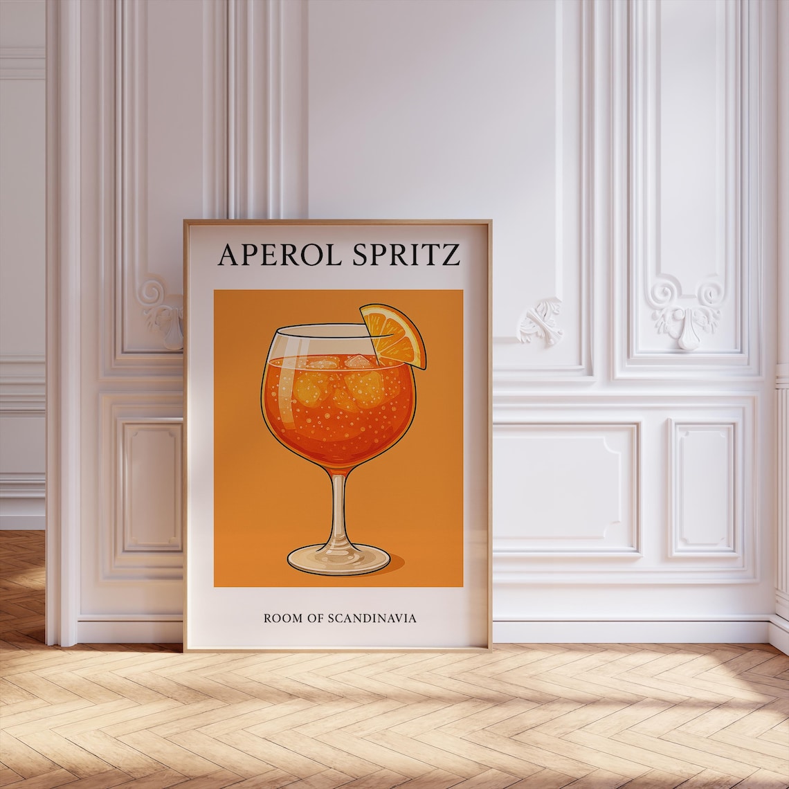 Aperol Spritz Art Print, Minimalist Retro Poster
