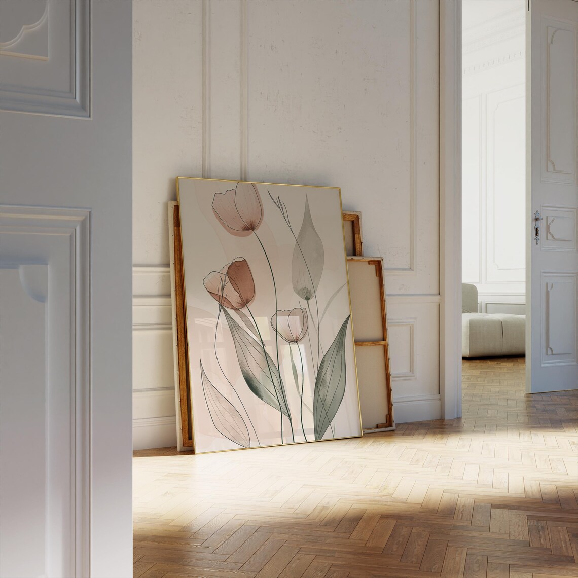 Botanical Flower Art, Minimalist Scandinavian Poster - Image 4