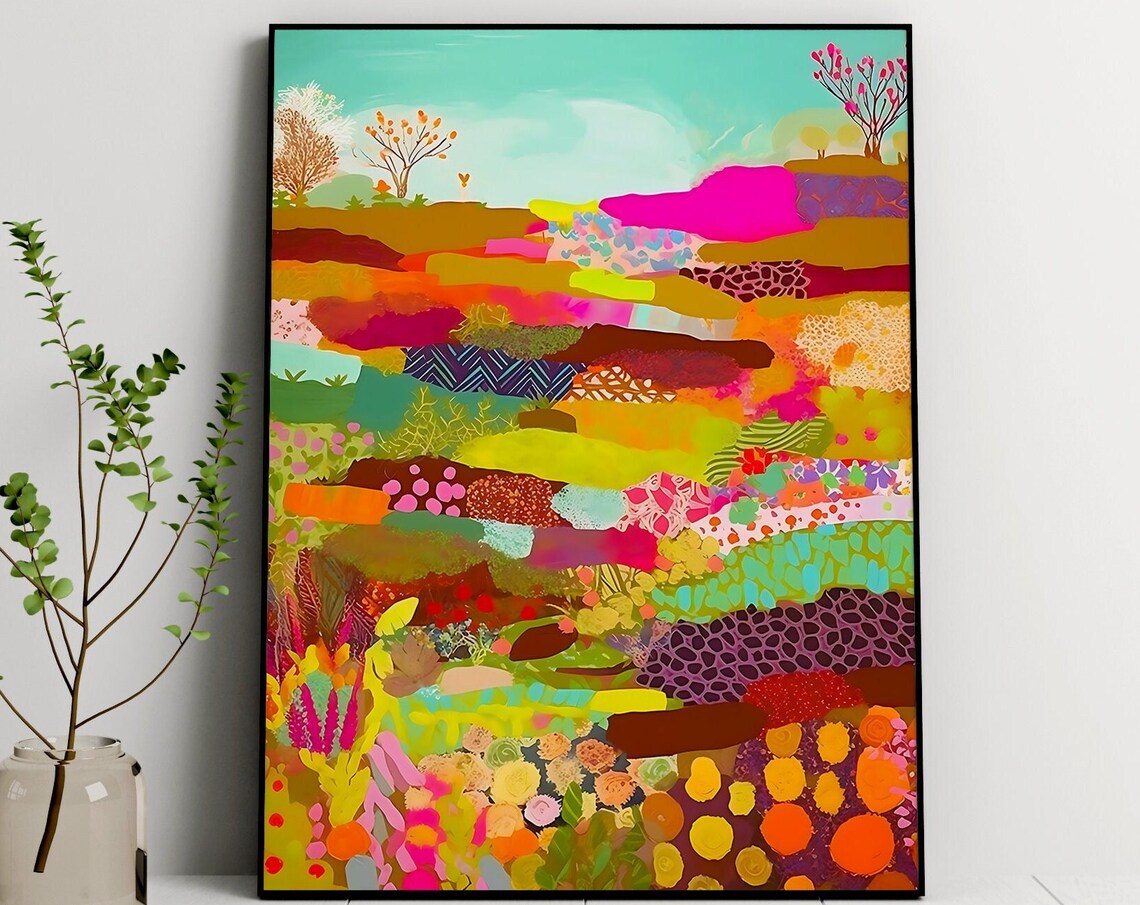 Maximalist Landscape Art Print, Neon Colors - Image 2