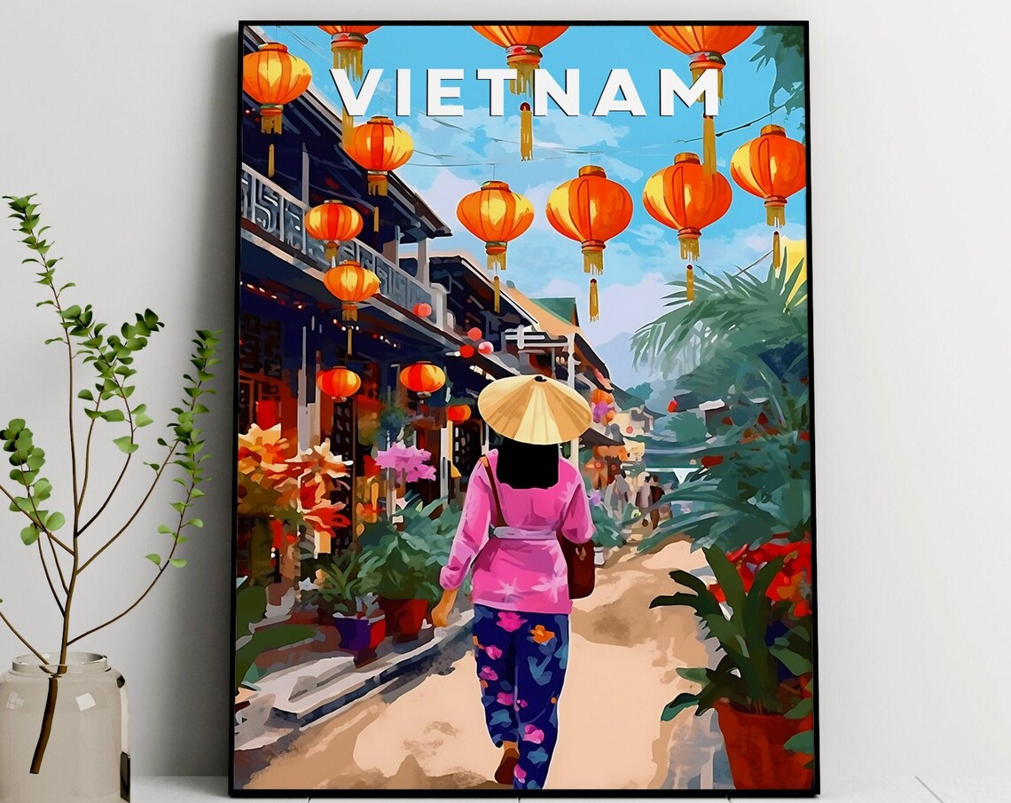 Hoi An Vietnam Travel Poster, Southeast Asia
