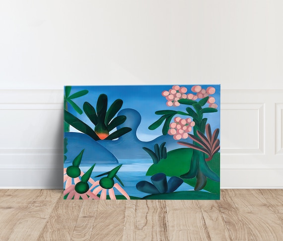 Tarsila Do Amaral Lake Painting Iconic Brazilian Modernism Canvas Wall Art Print Tropical Nature Poster Home Decor