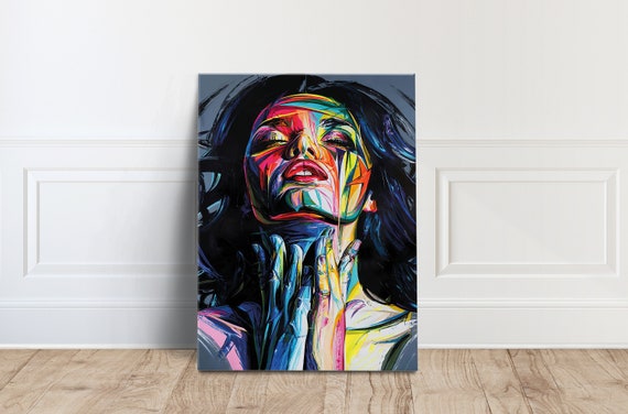 Abstract Colorful Woman Art Print, Portrait Decor
