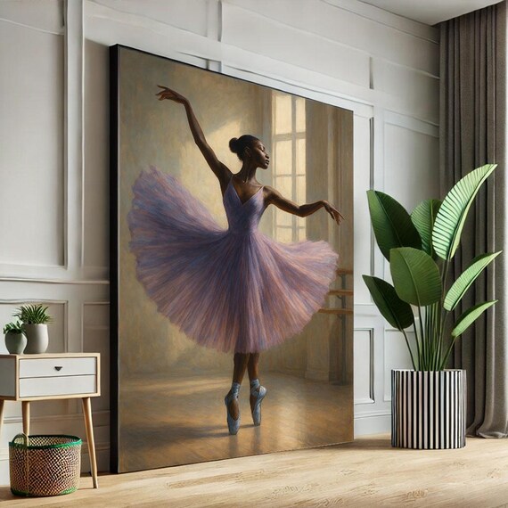 Elegant Ballerina Dancer Canvas Wall Art Print Graceful Ballet Living Room Decor Statement Piece For Dance Lovers