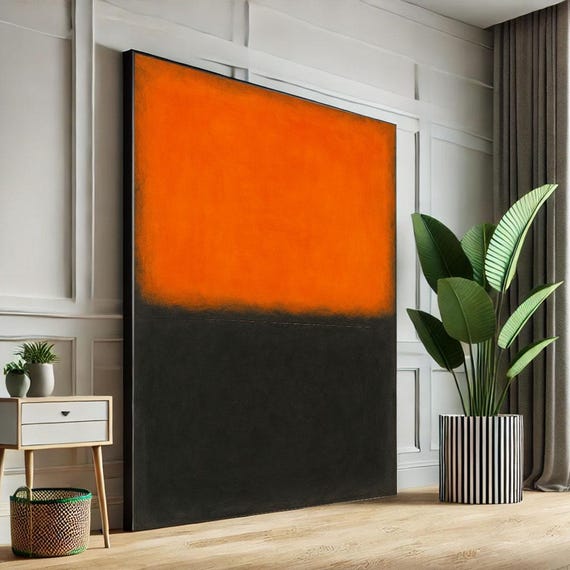 Mark Rothko Orange And Black Canvas Iconic Color Field Painting Reproduction For Bold Modern Interiors