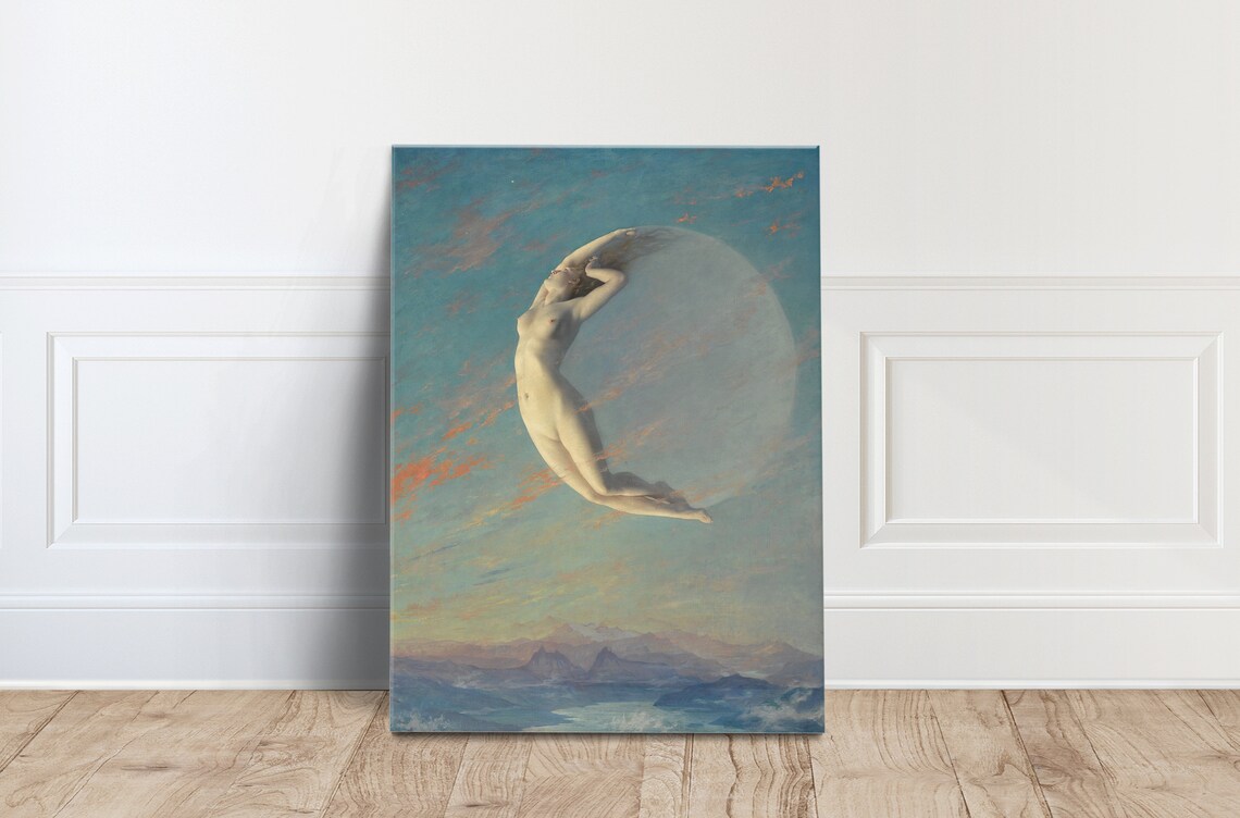 Albert Louis Aublet Selene New Moon Art Print
