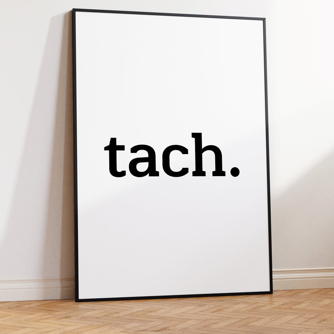 Tach German Greeting Minimalist Typography Black and White Poster - Image 2