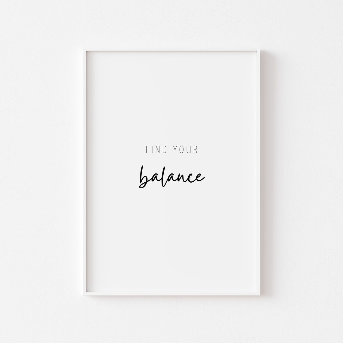 Find Your Balance Minimalist Script Typography Mindfulness Quote Poster - Image 2