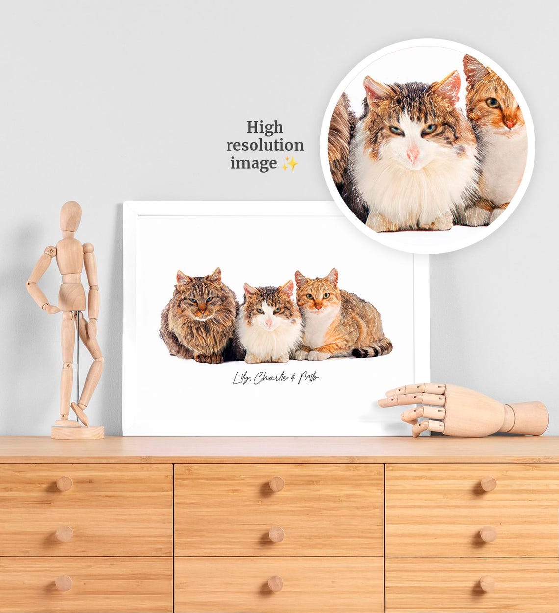 Custom Pet Portrait Personalized Sphynx Cat Name Wall Art Print Poster - Image 4