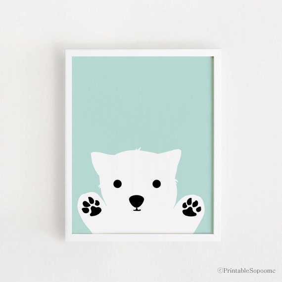 Polar Bear Nursery Art Print, Baby Room Decor