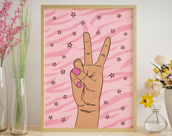 Peace Hand Positive Wall Art Poster Print