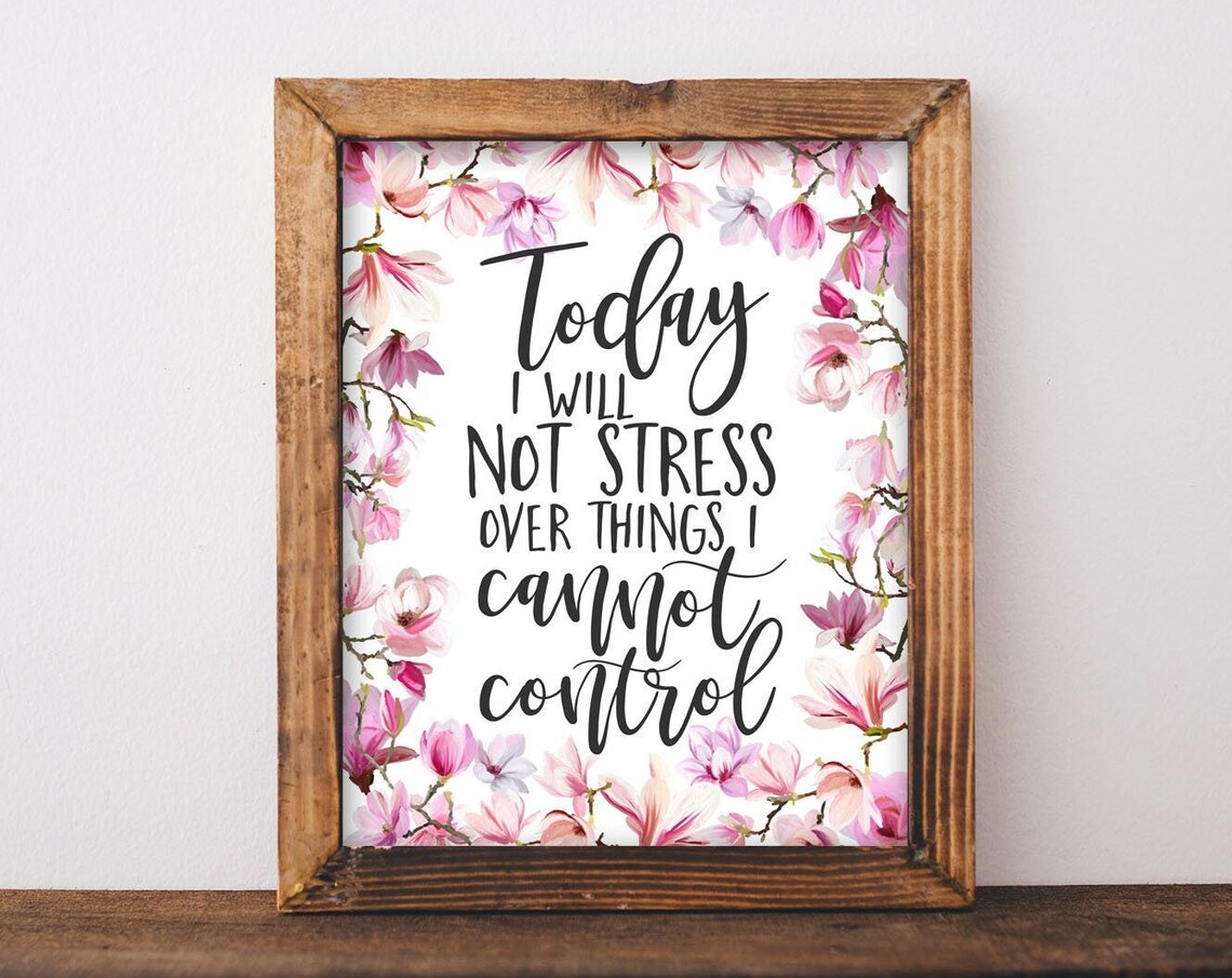 Life Quote Today I Will Not Stress Over Things Art