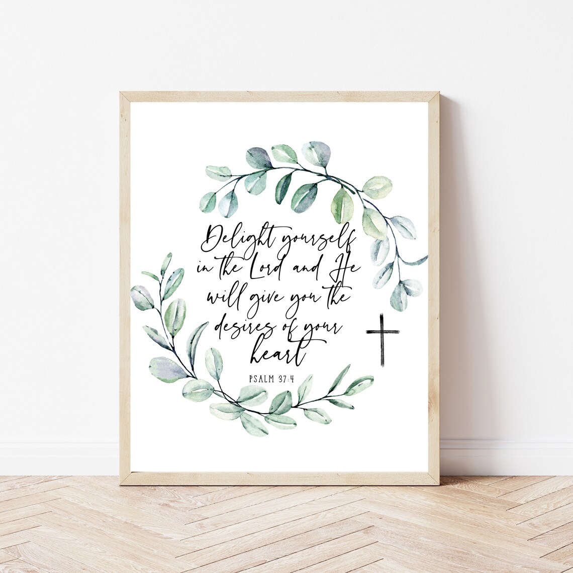 Psalm 374 Delight Yourself In The Lord Bible Verse Wall Decor Scripture Farmhouse Christian Sign Office Art