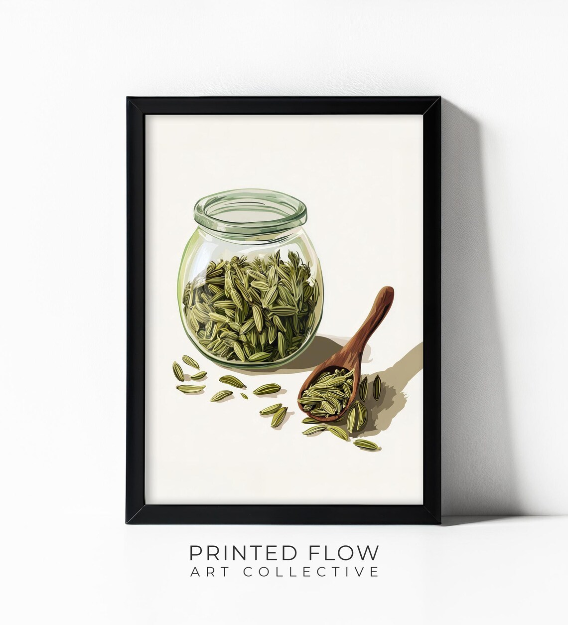 Fennel Art Print, Rustic Botanical Kitchen Decor