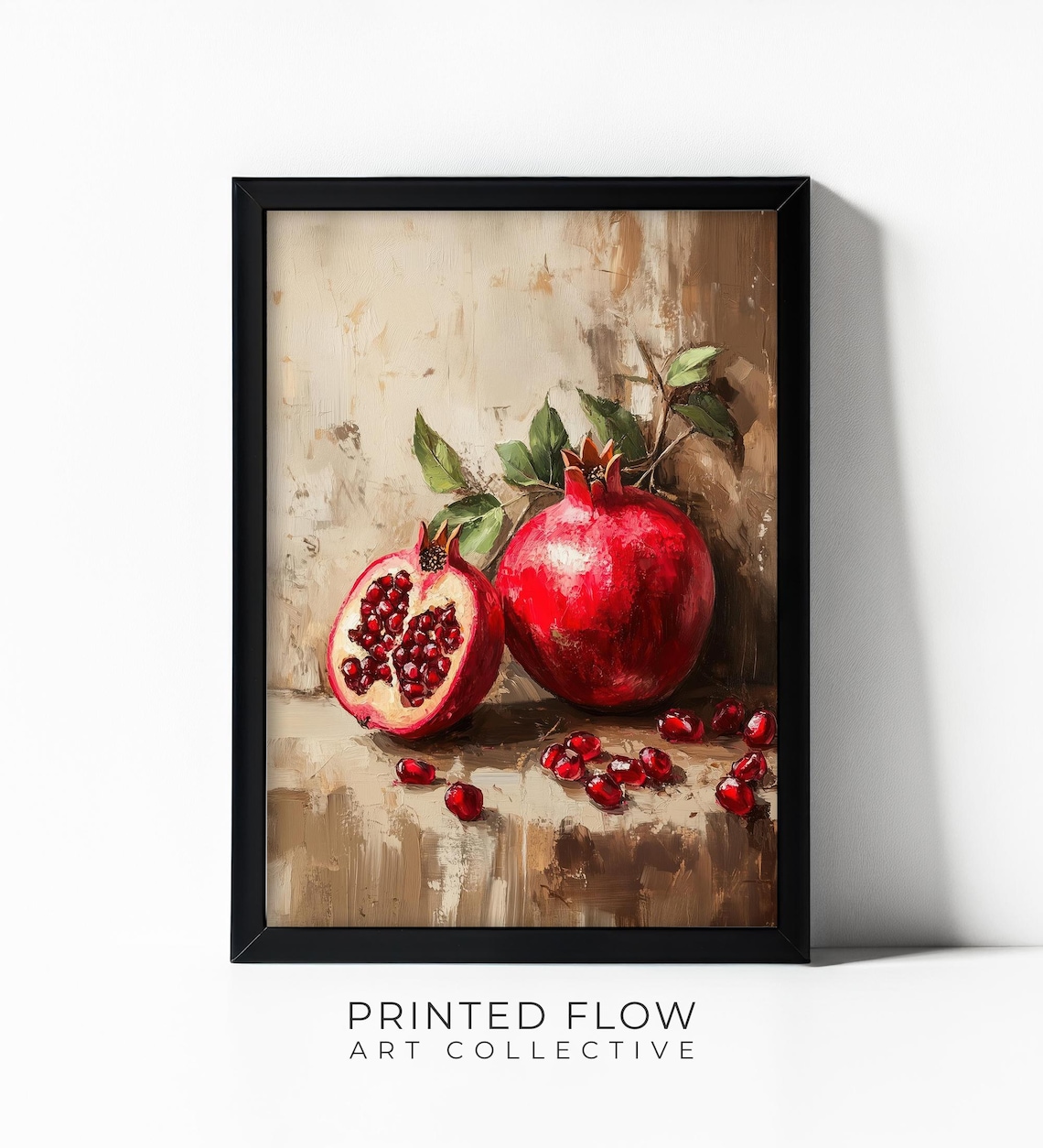 Pomegranate Art Print, Farmhouse Kitchen Decor