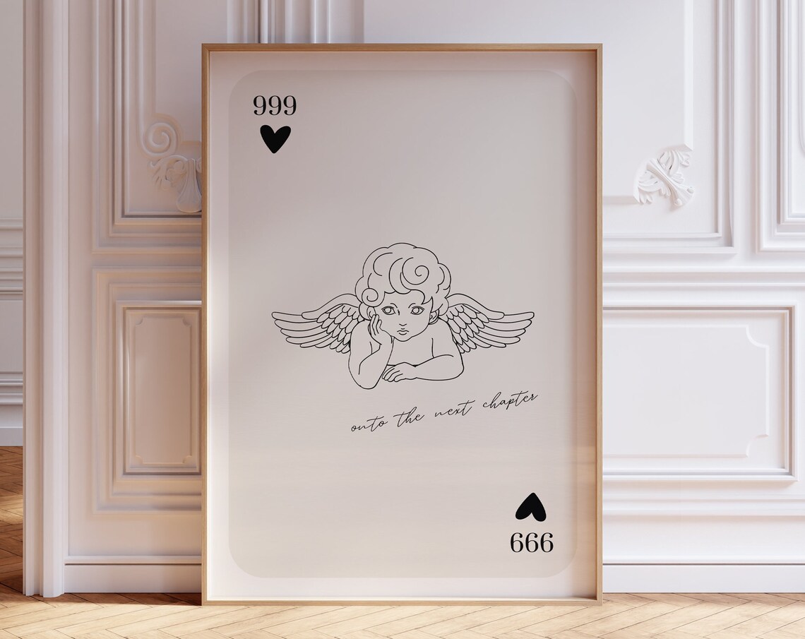 Angel Number 999 Cherub Next Chapter Playing Card Decor Poster
