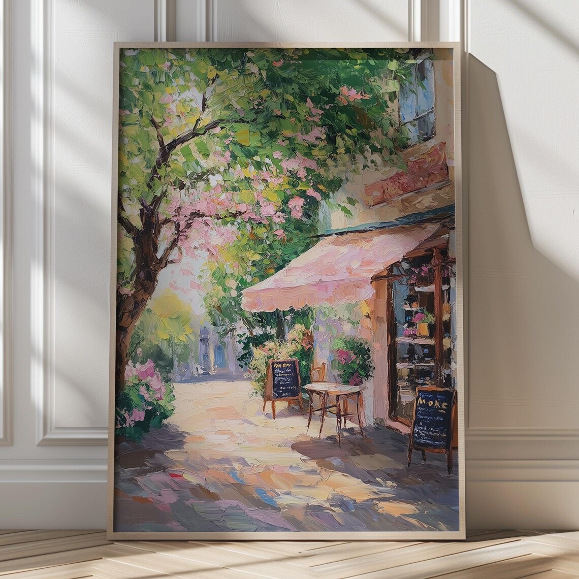Impressionist Cafe Scene, Vintage Coffee Shop Poster